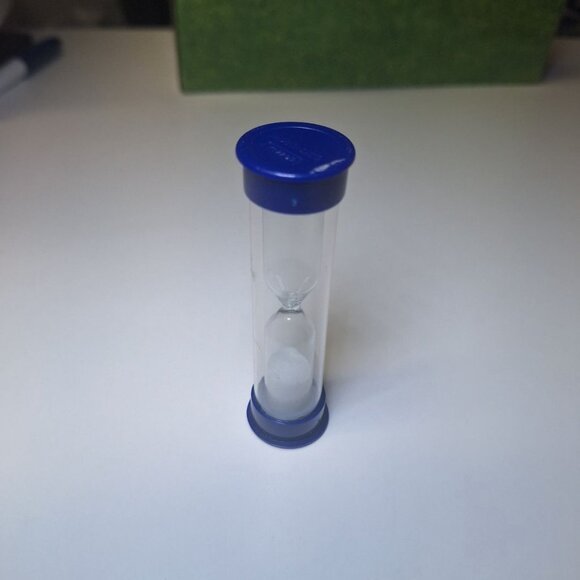 Sand Timer Minute Hourglass Plastic Vintage Game Replacement Piece Blue White - Picture 2 of 6